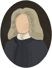 Blank portrait of a man in early/mid 18th century attire