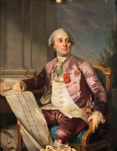 Portrait of Charles, comte d'Angivillier, studying plans for the Louvre